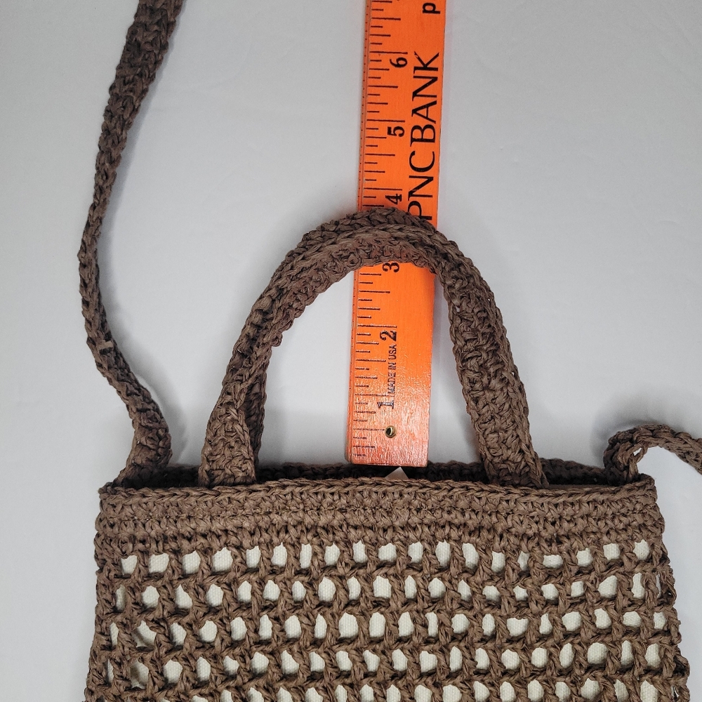 Madewell Small Transport Crossbody Bag Straw Edition Dried Maple Resortwear Boho - Picture 4 of 9